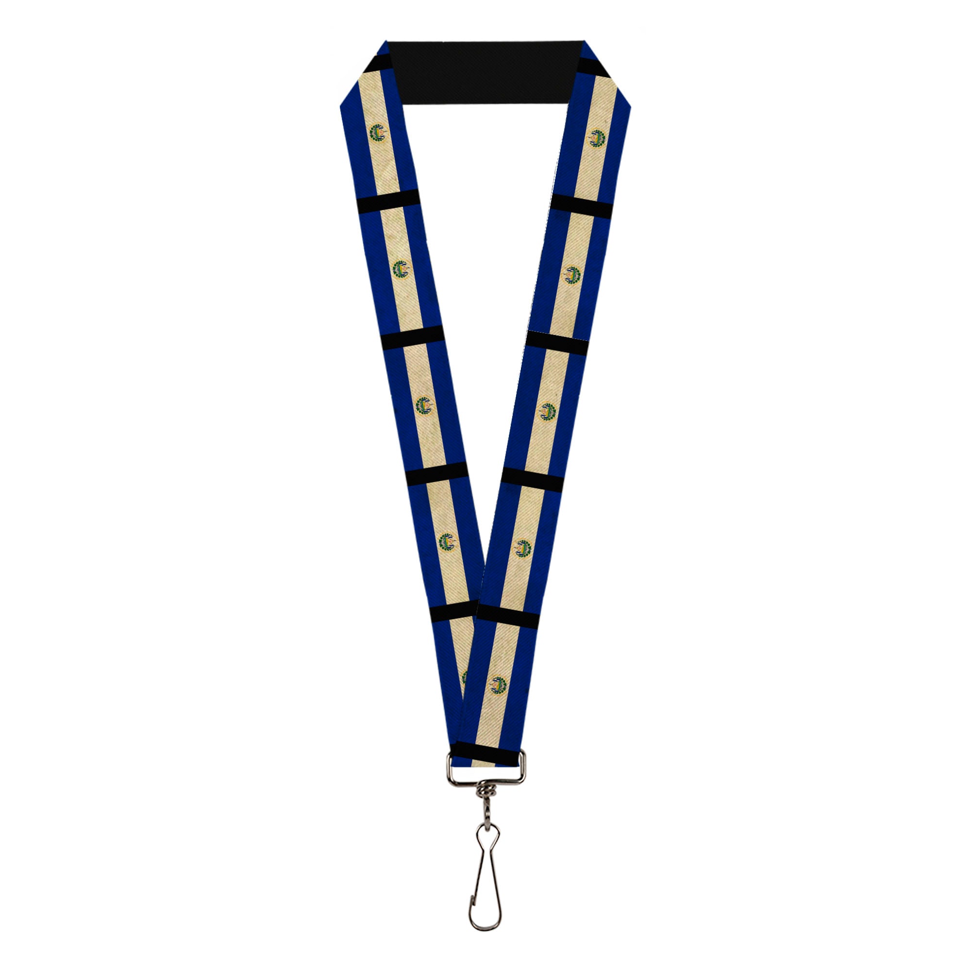 Lanyard - 1.0" - El Salvador Flag Black Lanyards Buckle-Down
