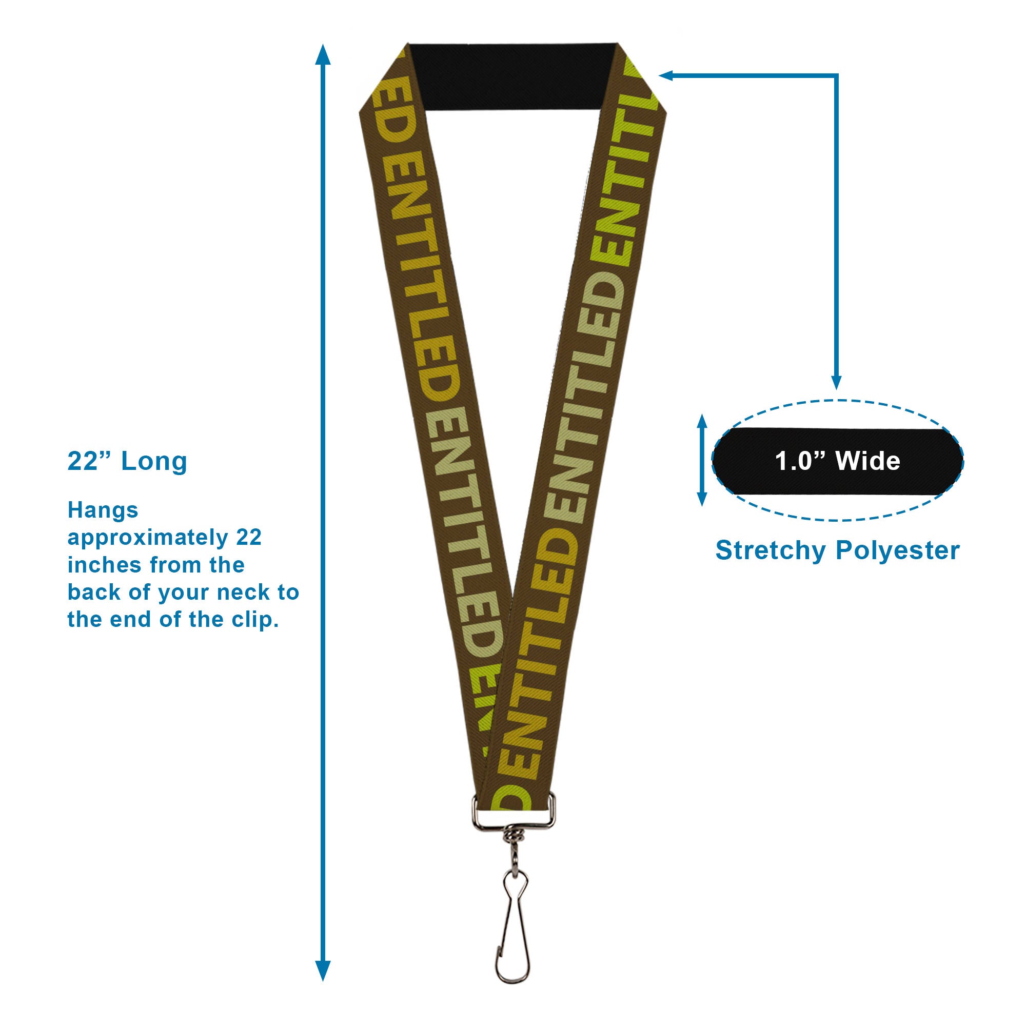 Lanyard - 1.0" - ENTITLED Tonal Greens Lanyards Buckle-Down