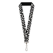 Lanyard - 1.0" - Eagle Silhouettes Scattered Black White Lanyards Buckle-Down