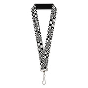 Lanyard - 1.0" - Funky Checkers Black White Lanyards Buckle-Down
