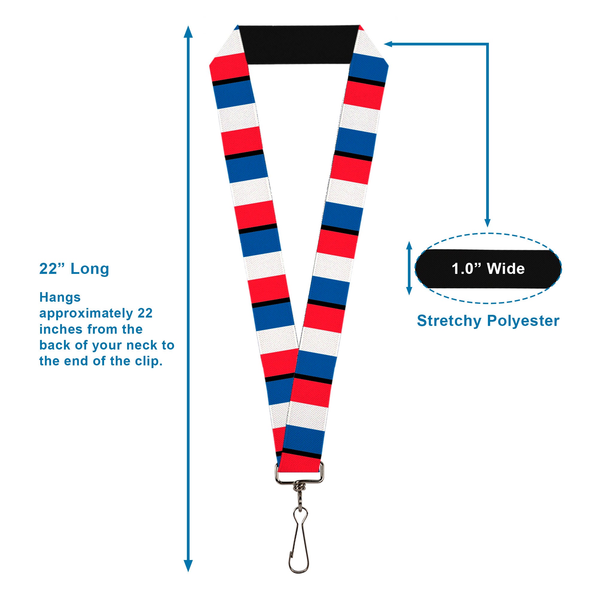 Lanyard - 1.0" - France Flags Lanyards Buckle-Down