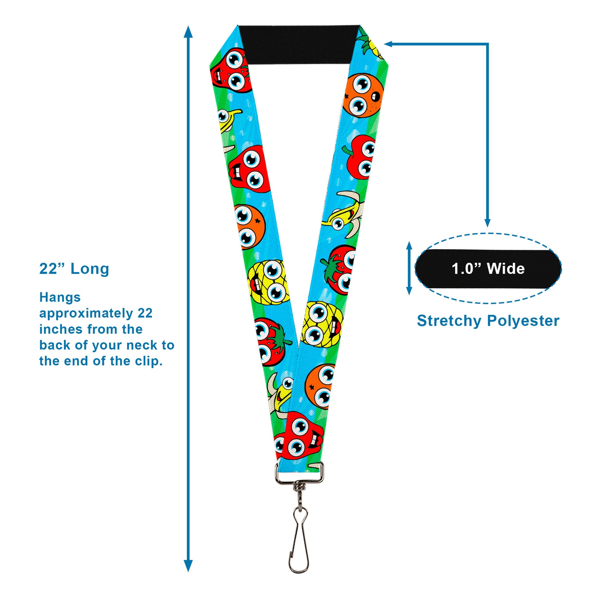Lanyard - 1.0" - Fruit Cartoon Lanyards Buckle-Down