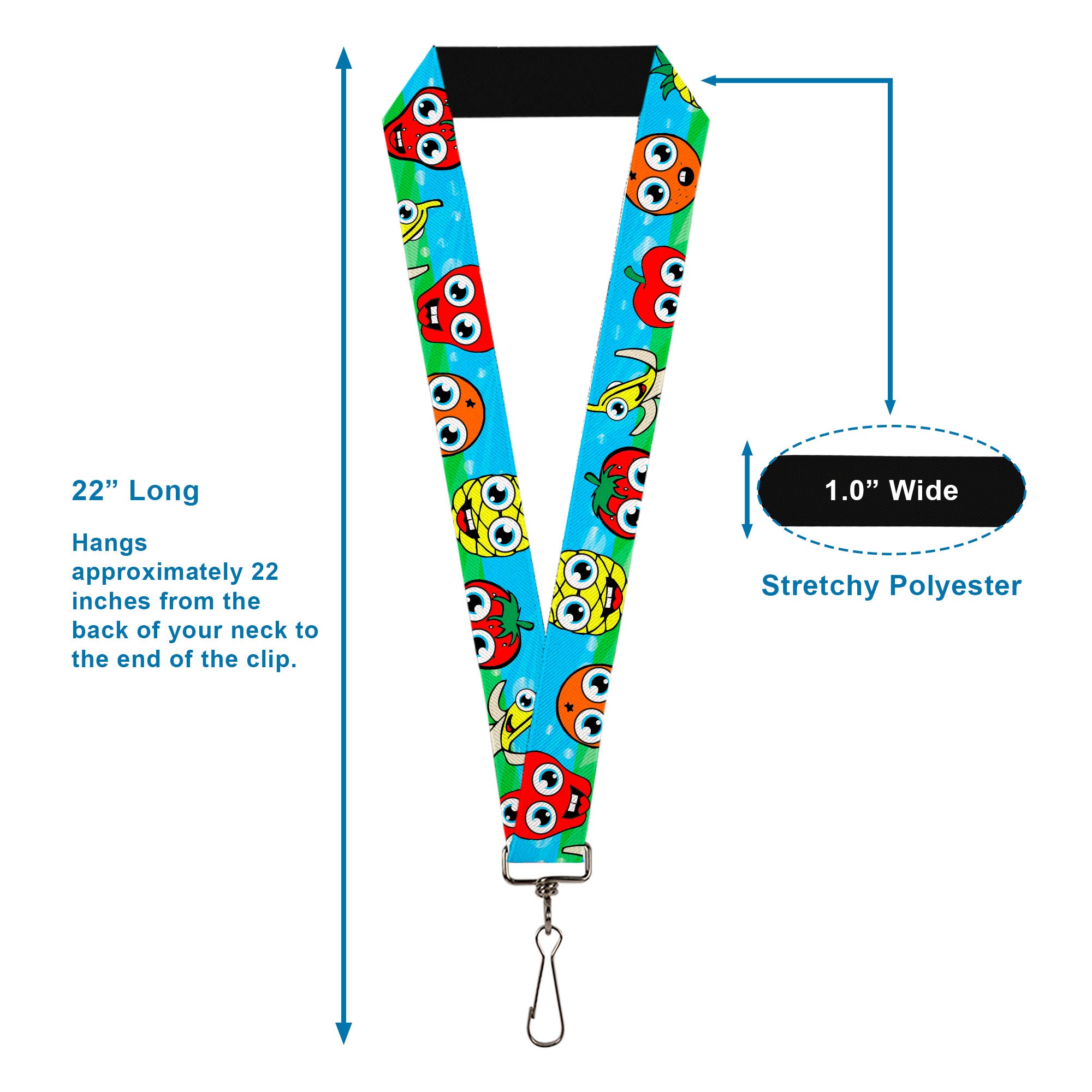 Lanyard - 1.0" - Fruit Cartoon Lanyards Buckle-Down