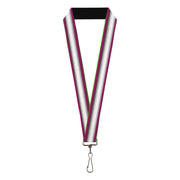 Lanyard - 1.0" - Fish Tail Fuchsia Black White Lanyards Buckle-Down