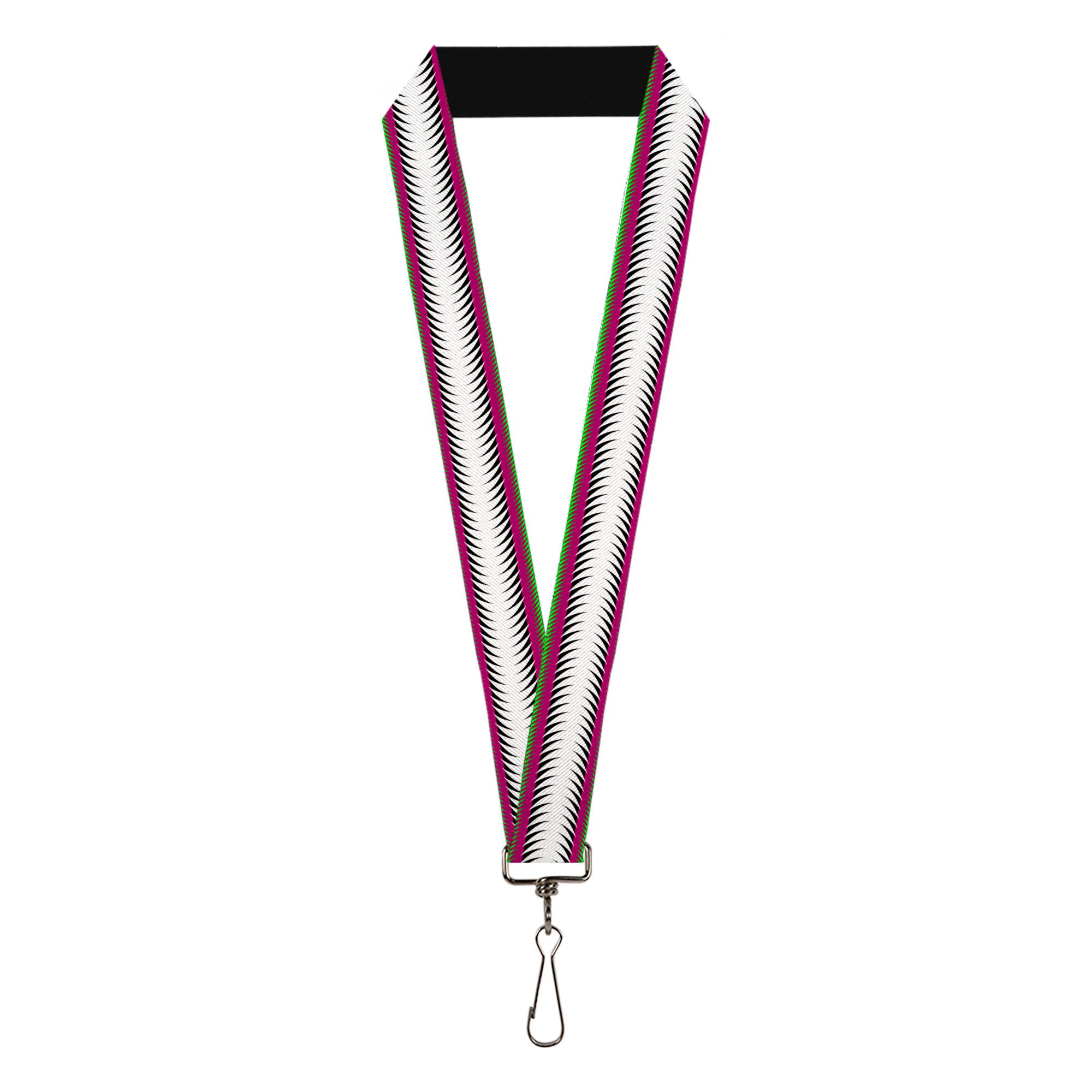Lanyard - 1.0" - Fish Tail Fuchsia Black White Lanyards Buckle-Down
