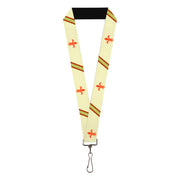 Lanyard - 1.0" - Fleur-de-Lis2 Stripes Tan Orange Brown Green Lanyards Buckle-Down