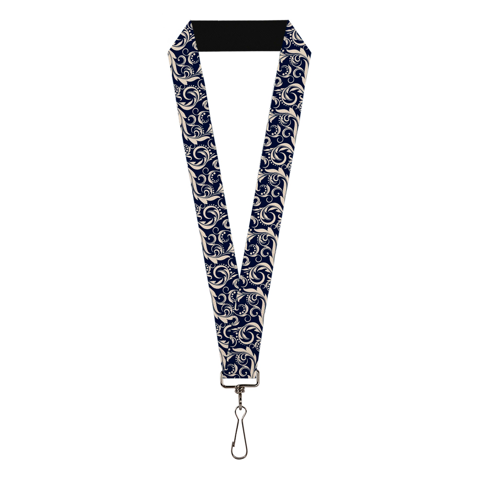 Lanyard - 1.0" - Filigree Navy Khaki Lanyards Buckle-Down