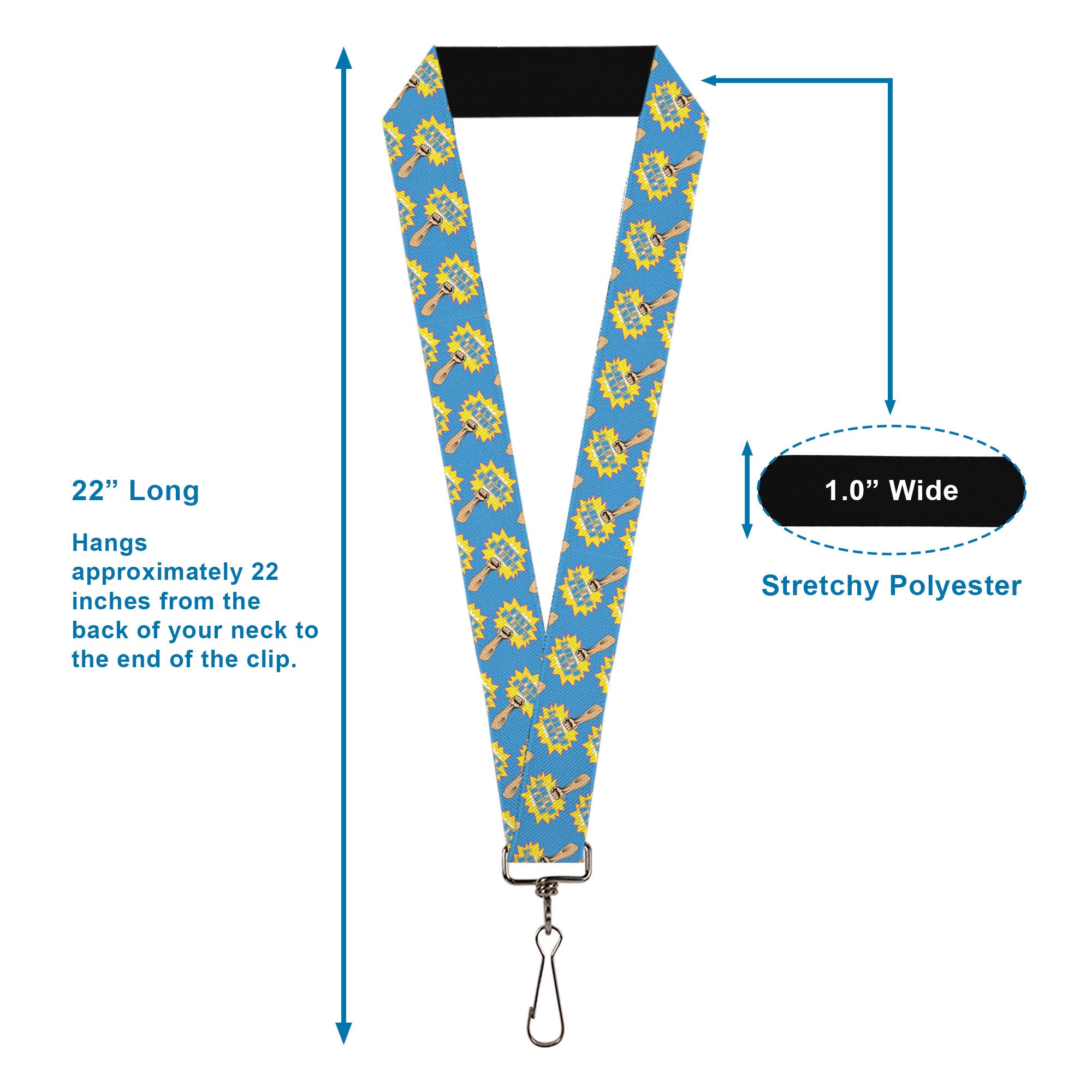 Lanyard - 1.0" - Fist Pump Baby Blue Yellow Lanyards Buckle-Down
