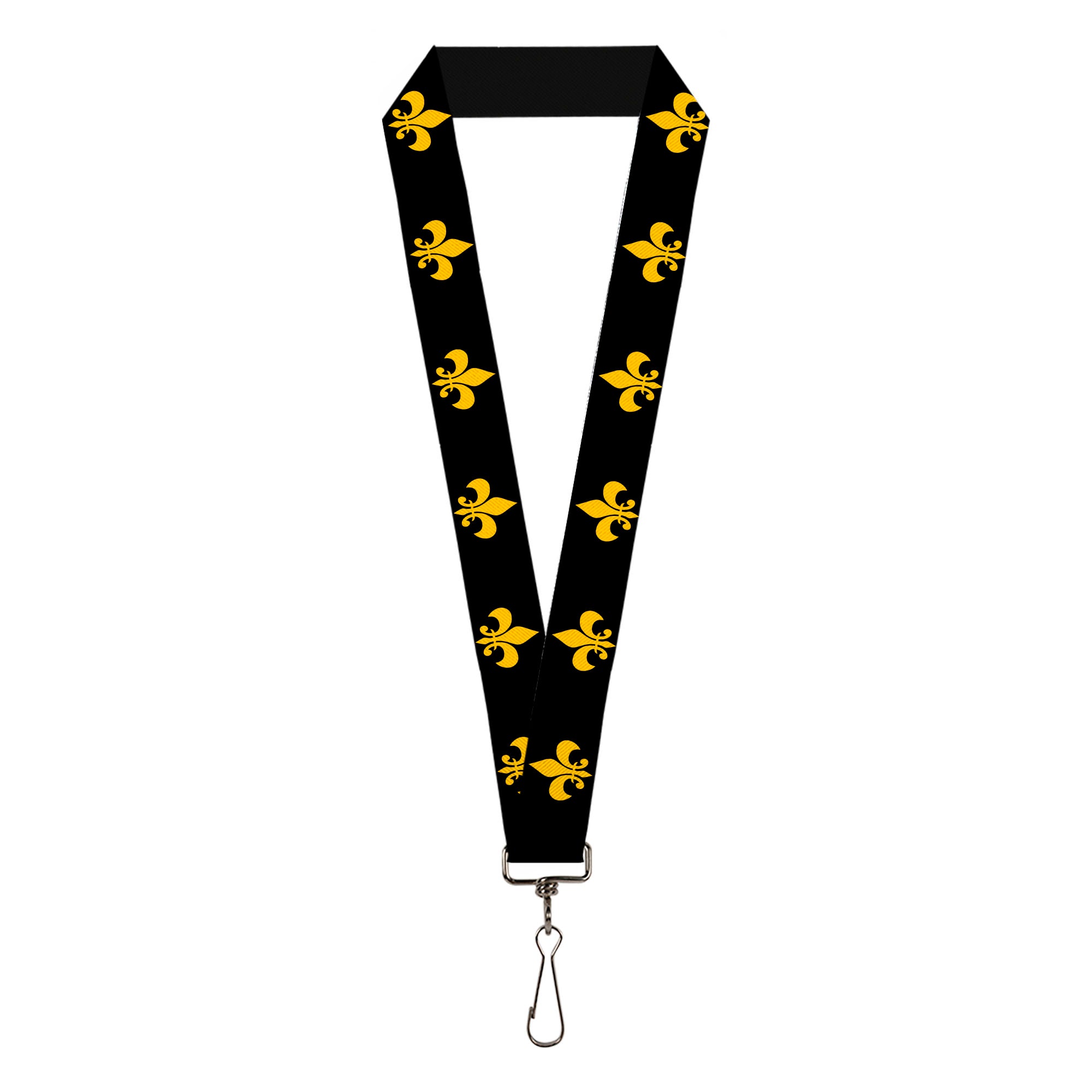 Lanyard - 1.0" - Fleur-de-Lis Black Yellow Lanyards Buckle-Down