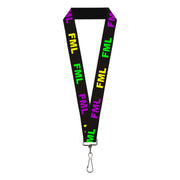 Buckle-Down Lanyard - FML Black/Yellow/Green/Purple Lanyards Buckle-Down