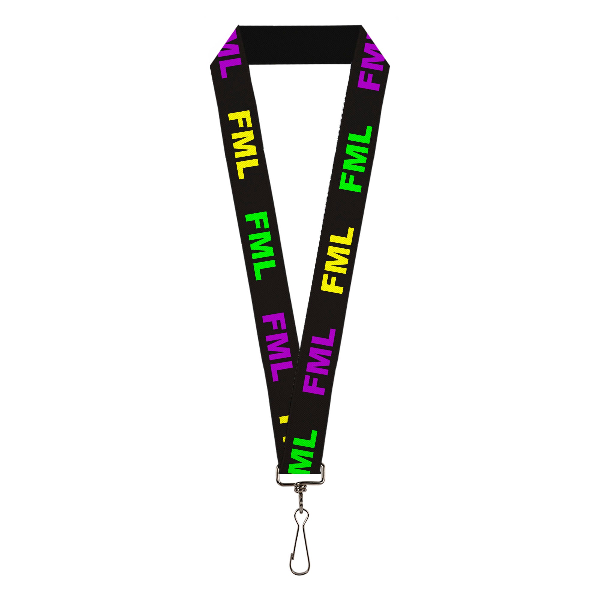Buckle-Down Lanyard - FML Black/Yellow/Green/Purple Lanyards Buckle-Down