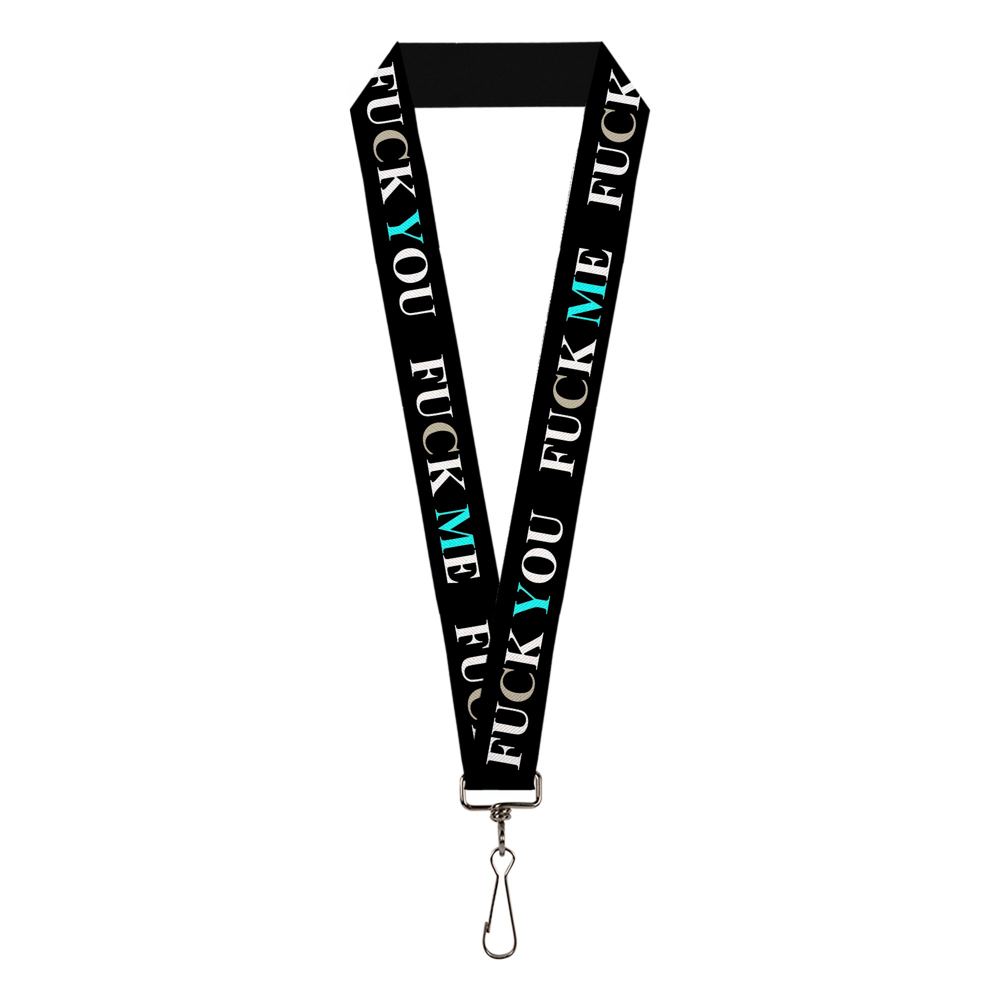 Buckle-Down Lanyard - FUCK YOU/FUCK ME Black/White/Blue Lanyards Buckle-Down