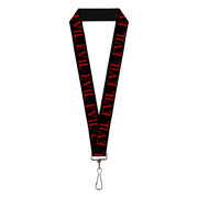Lanyard - 1.0" - Flaming EVIL Black Red Lanyards Buckle-Down