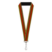 Lanyard - 1.0" - Fine Stripes Black Yellows Orange Red White Lanyards Buckle-Down