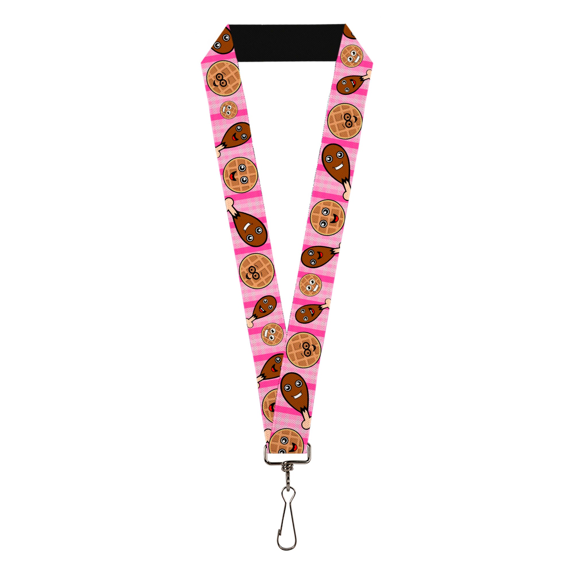Lanyard - 1.0" - Fried Chicken & Waffles Plaid Pinks Lanyards Buckle-Down