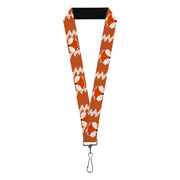 Lanyard - 1.0" - Fox Face Tail Orange Natural Lanyards Buckle-Down