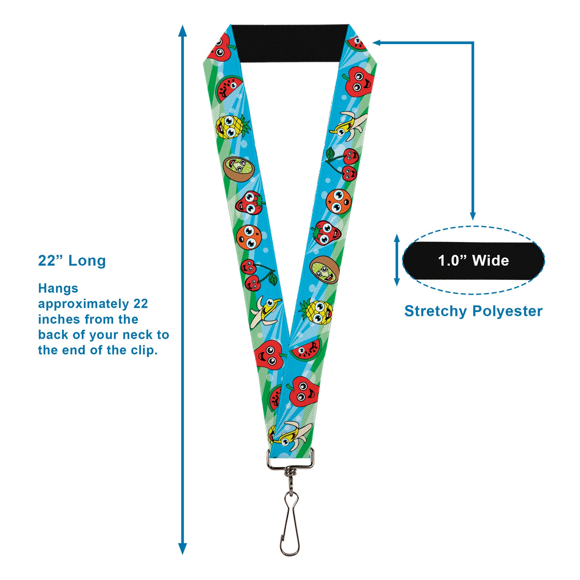 Lanyard - 1.0" - Fruit Cartoon2 Lanyards Buckle-Down