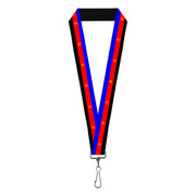 Lanyard - 1.0" - Flag Polyamorous Pi Symbol Blue Red Black Yellow Lanyards Buckle-Down