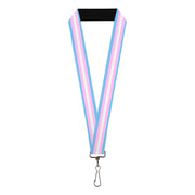 Lanyard - 1.0" - Flag Transgender Baby Blue Baby Pink White Lanyards Buckle-Down