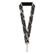 Lanyard - 1.0" - Grunge Bricks Black White Lanyards Buckle-Down