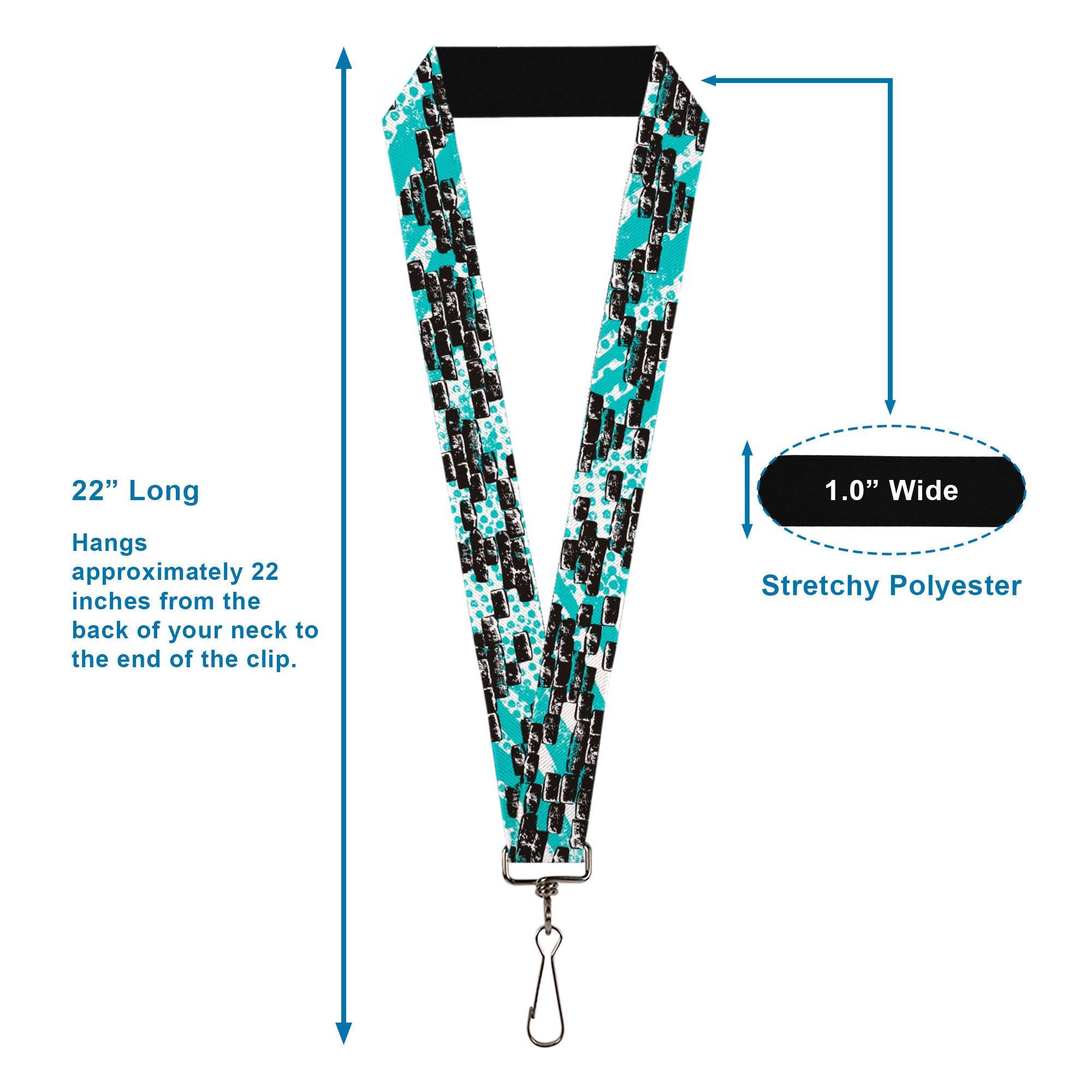 Lanyard - 1.0" - Grunge Bricks Green Lanyards Buckle-Down
