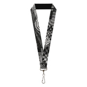 Lanyard - 1.0" - Grunge Chaos Black White Lanyards Buckle-Down