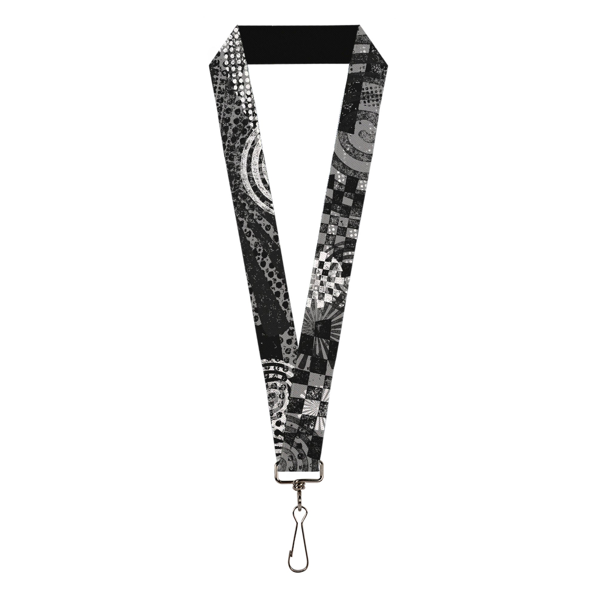 Lanyard - 1.0" - Grunge Chaos Black White Lanyards Buckle-Down