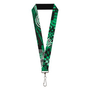 Lanyard - 1.0" - Grunge Chaos Green Lanyards Buckle-Down