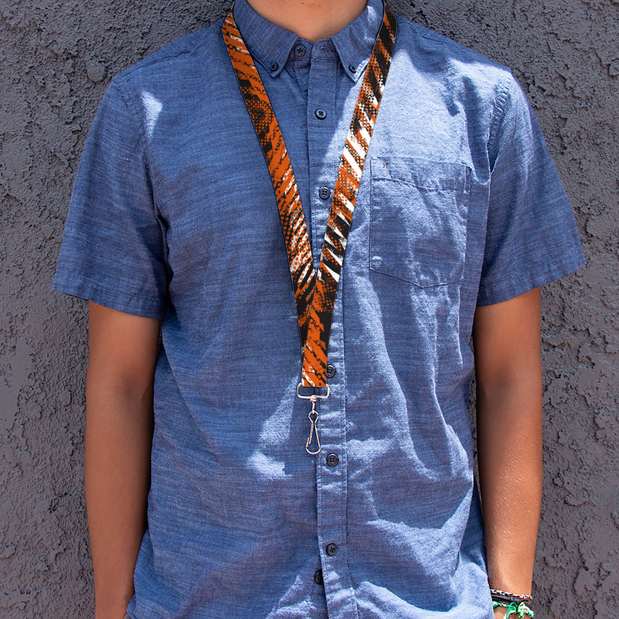 Lanyard - 1.0" - Grunge Tread Orange Lanyards Buckle-Down