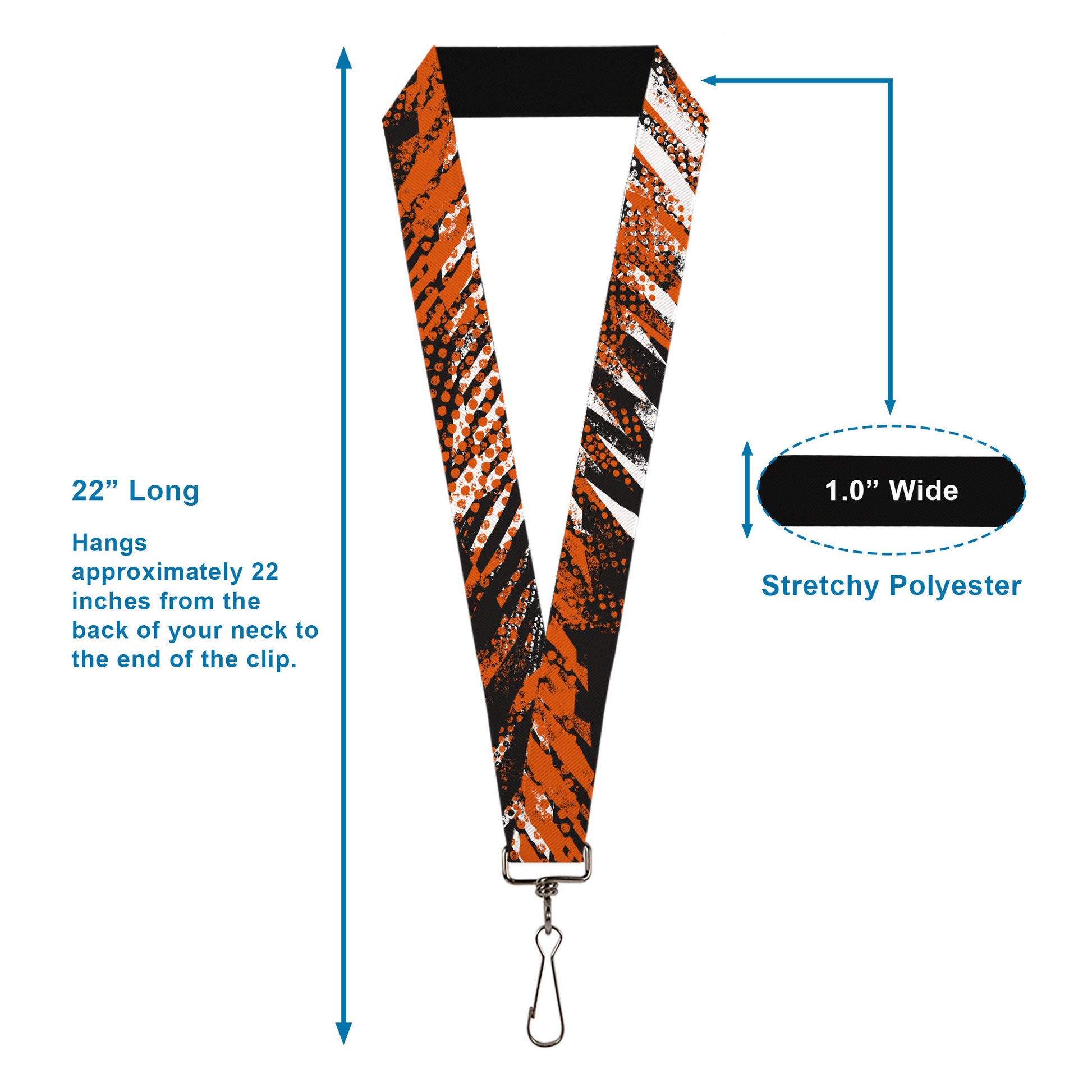 Lanyard - 1.0" - Grunge Tread Orange Lanyards Buckle-Down