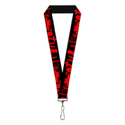 Lanyard - 1.0" - Graveyard Black Red Lanyards Buckle-Down