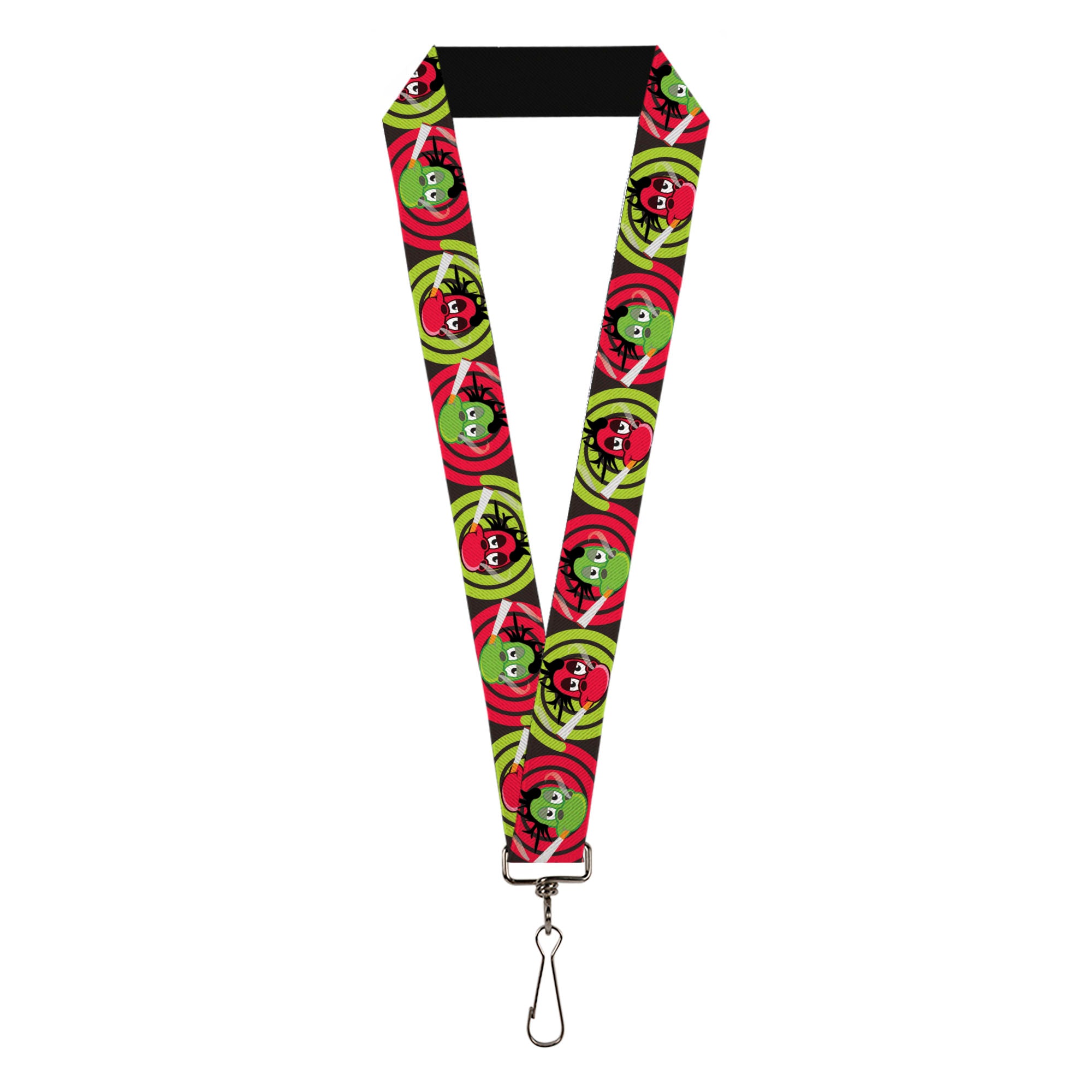 Lanyard - 1.0" - Green & Red Dragons Smoking Gray Lanyards Buckle-Down