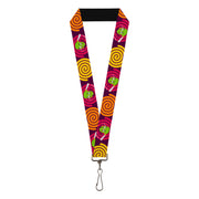 Lanyard - 1.0" - Green Dragons Smoking Purple Lanyards Buckle-Down
