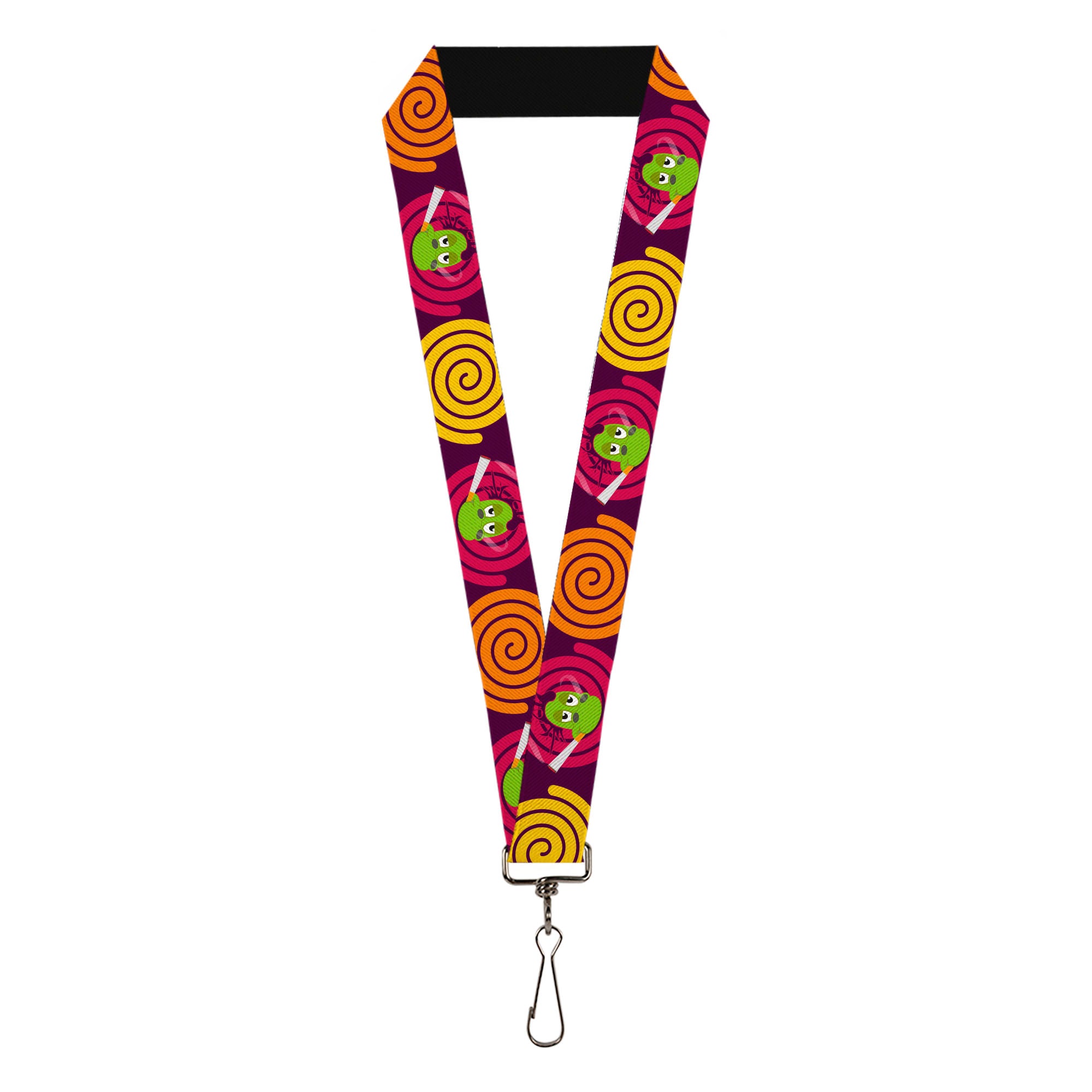 Lanyard - 1.0" - Green Dragons Smoking Purple Lanyards Buckle-Down