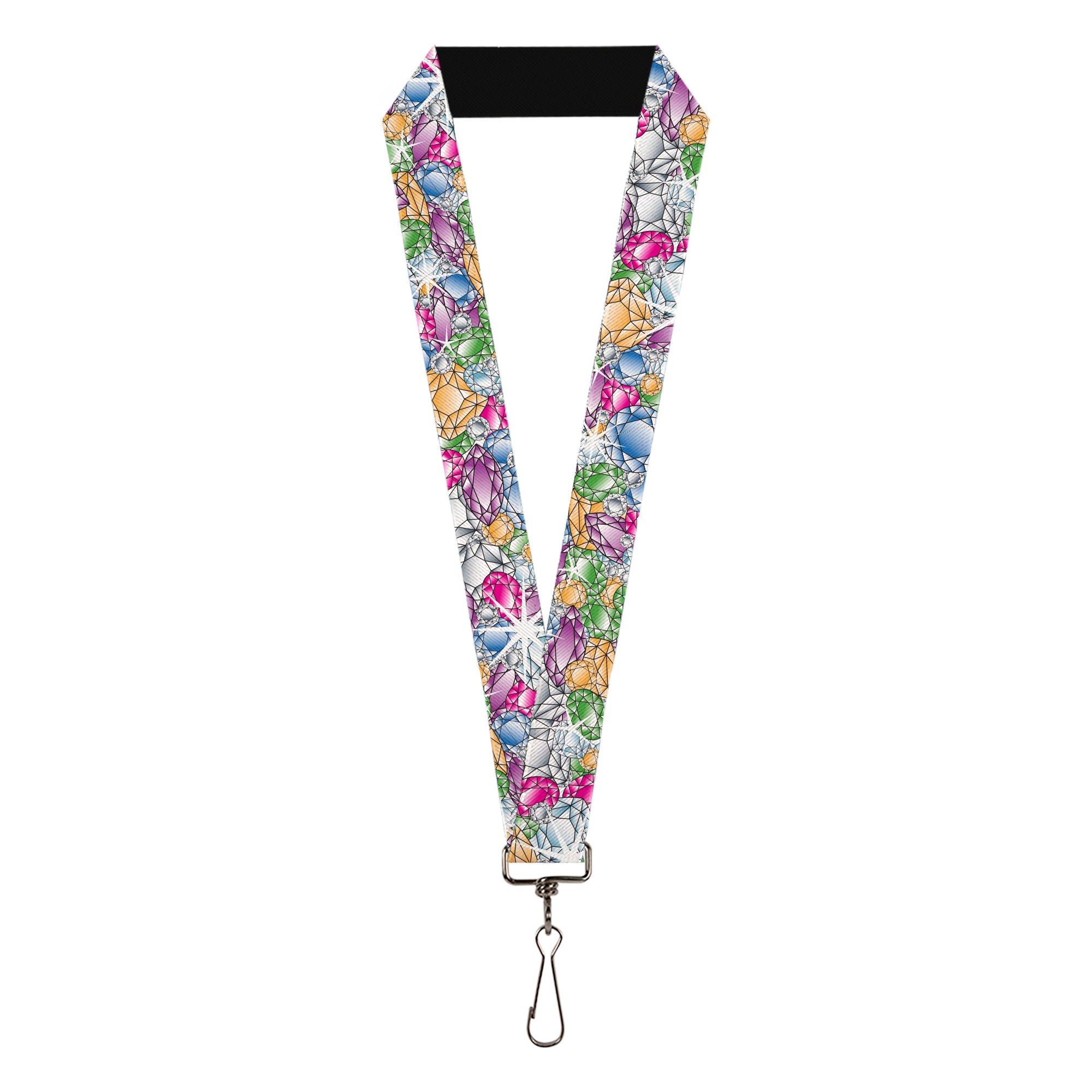 Lanyard - 1.0" - Gems Stacked Multi Color Lanyards Buckle-Down