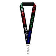 Lanyard - 1.0" - GET DIRTY Black White Blue Green Red Lanyards Buckle-Down