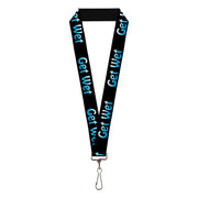 Buckle-Down Lanyard - GET WET Black/Baby Blue Lanyards Buckle-Down