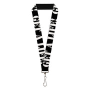 Lanyard - 1.0" - GET A LIFE! Black White Lanyards Buckle-Down