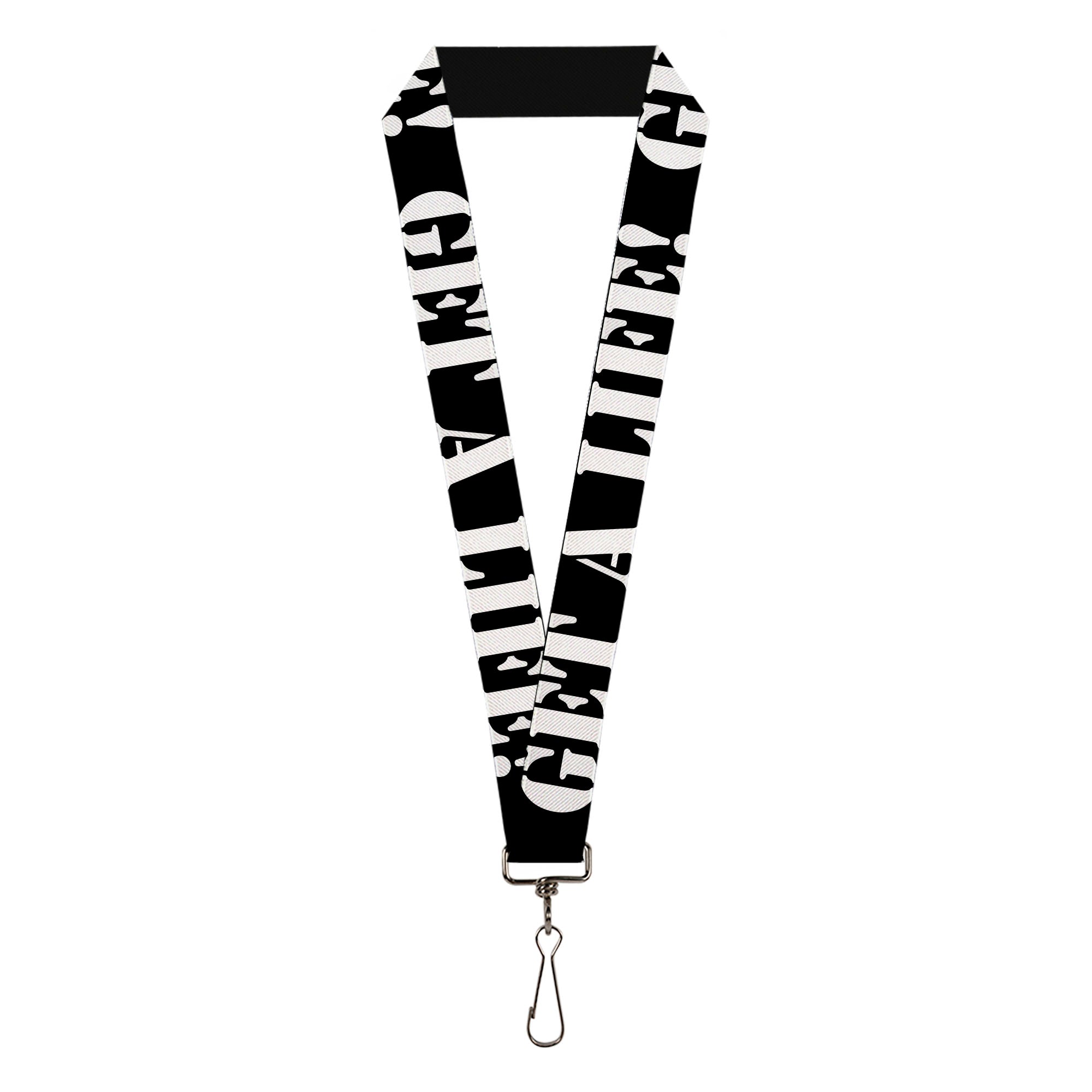 Lanyard - 1.0" - GET A LIFE! Black White Lanyards Buckle-Down