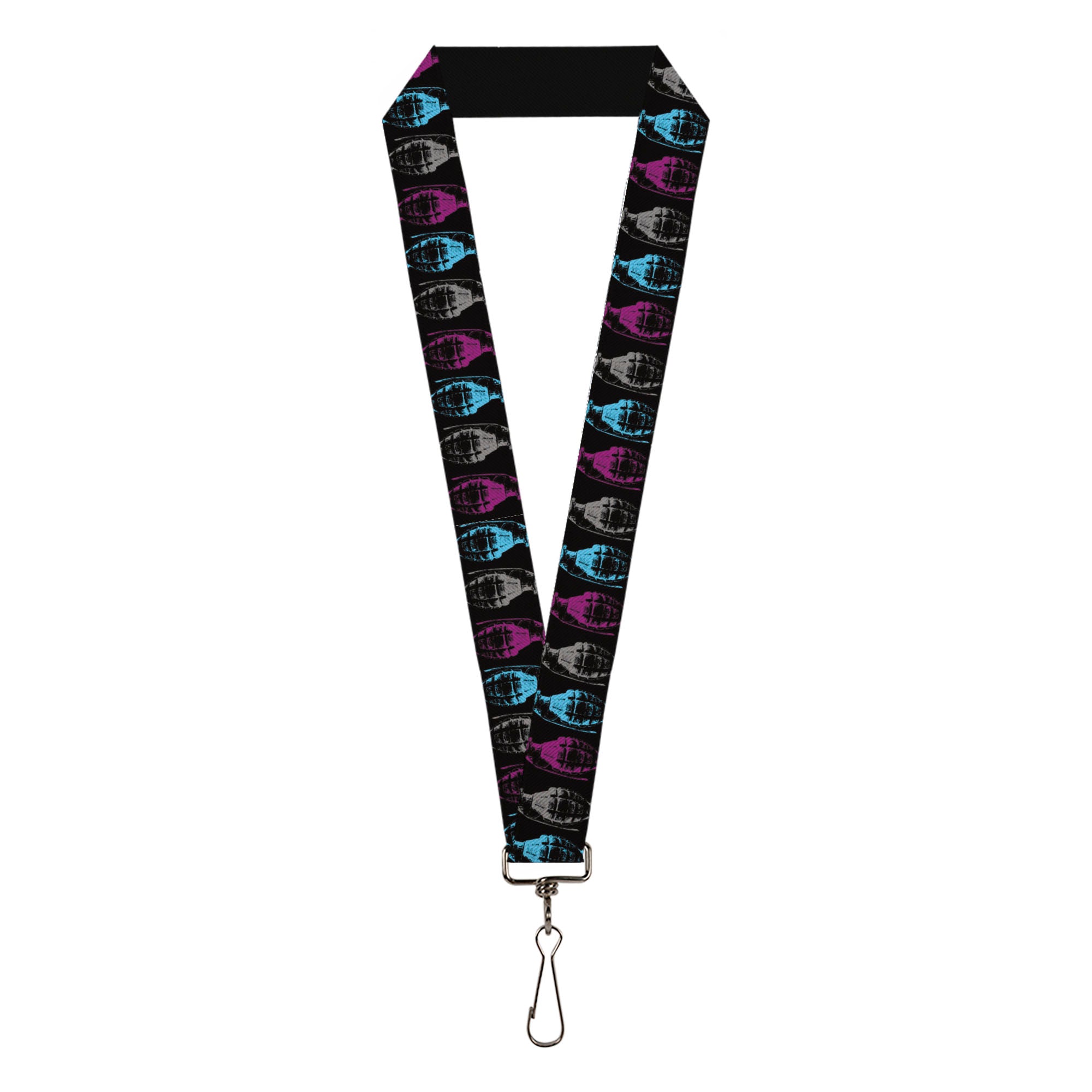 Buckle-Down Lanyard - Grenades Black/Gray/Purple/Baby Blue Lanyards Buckle-Down