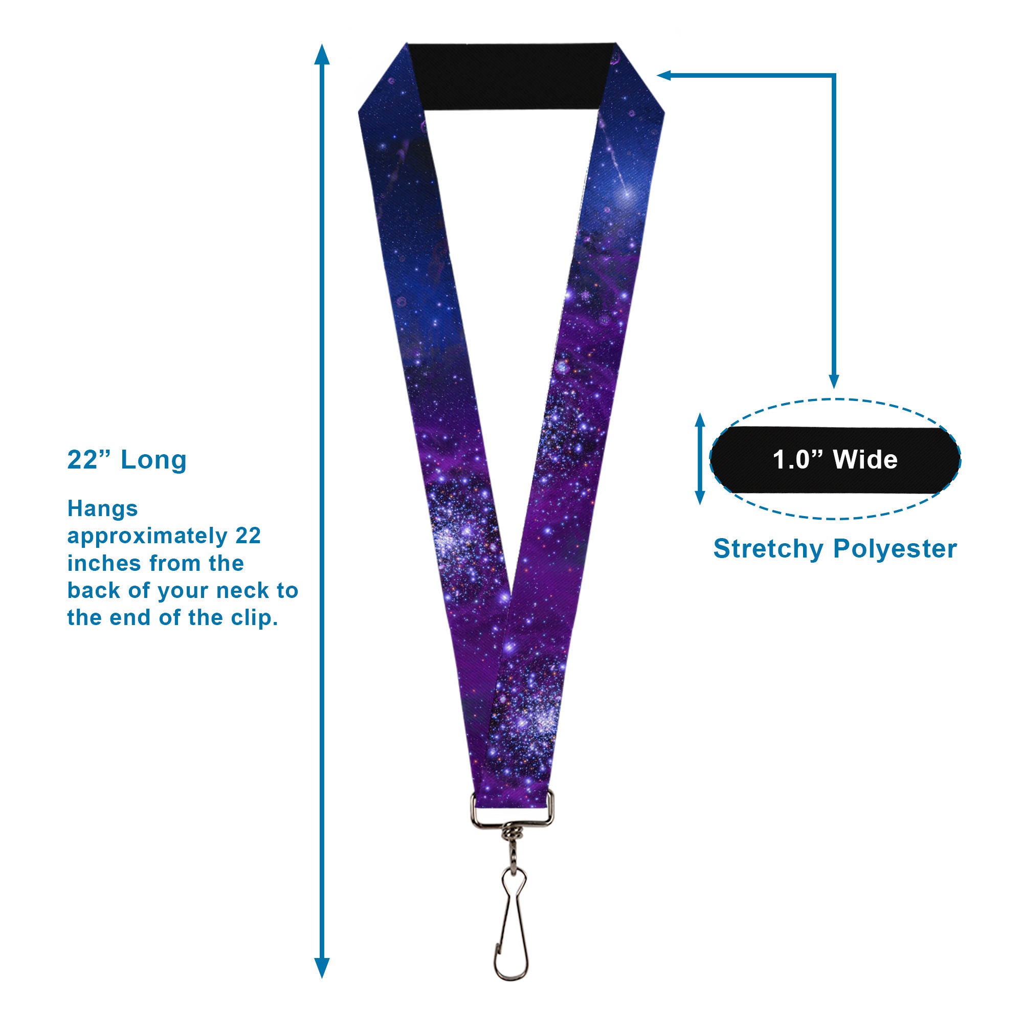 Lanyard - 1.0" - Galaxy Blues Purples Lanyards Buckle-Down