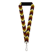 Lanyard - 1.0" - Geometric4 Tan Blue Wine Brown Olive Lanyards Buckle-Down