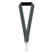 Lanyard - 1.0" - Geometric5 Gray Teal White Pink Yellow Lanyards Buckle-Down
