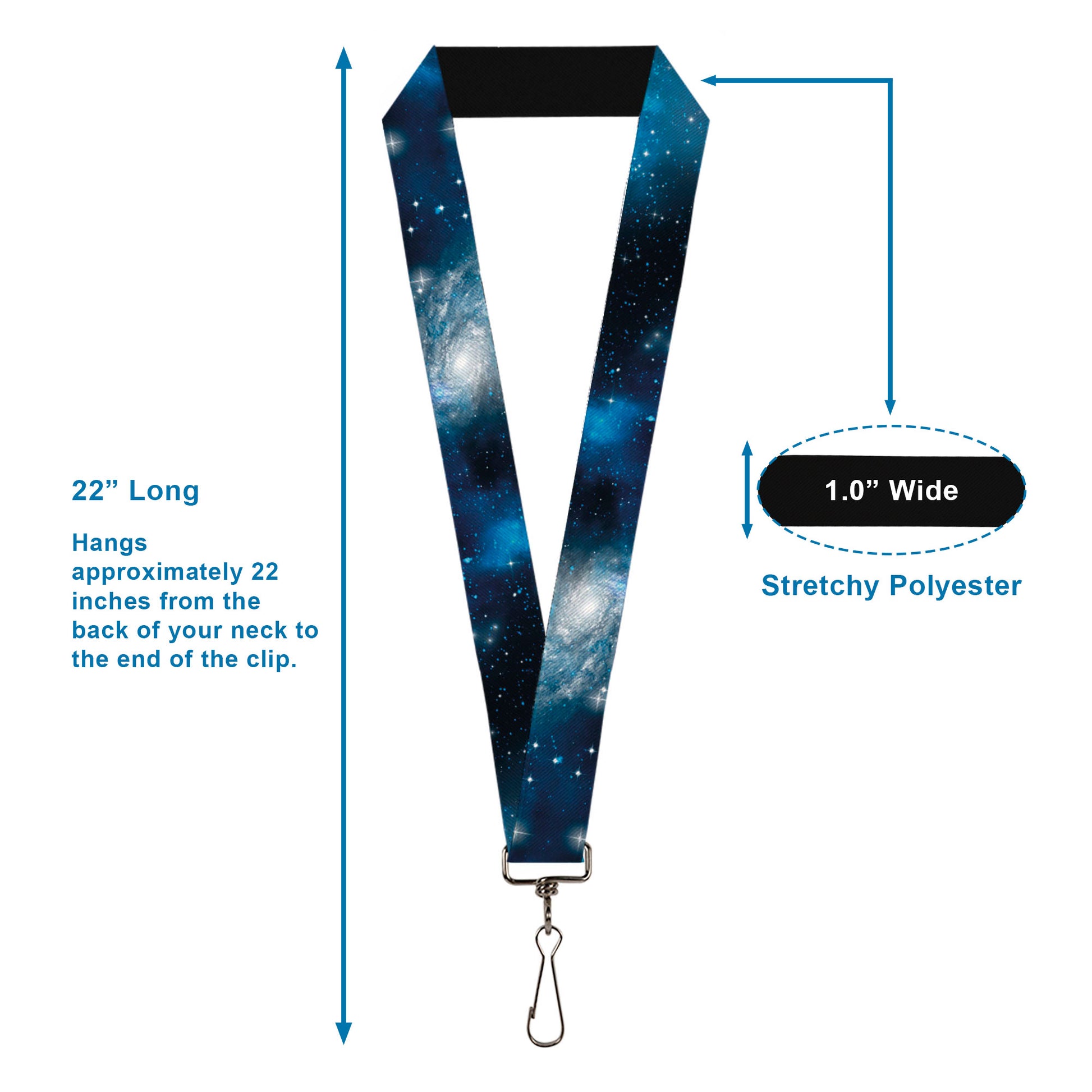 Lanyard - 1.0" - Galaxy Blues Blues Lanyards Buckle-Down