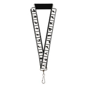 Lanyard - 1.0" - Girls Posing Film Strip White Black Lanyards Buckle-Down