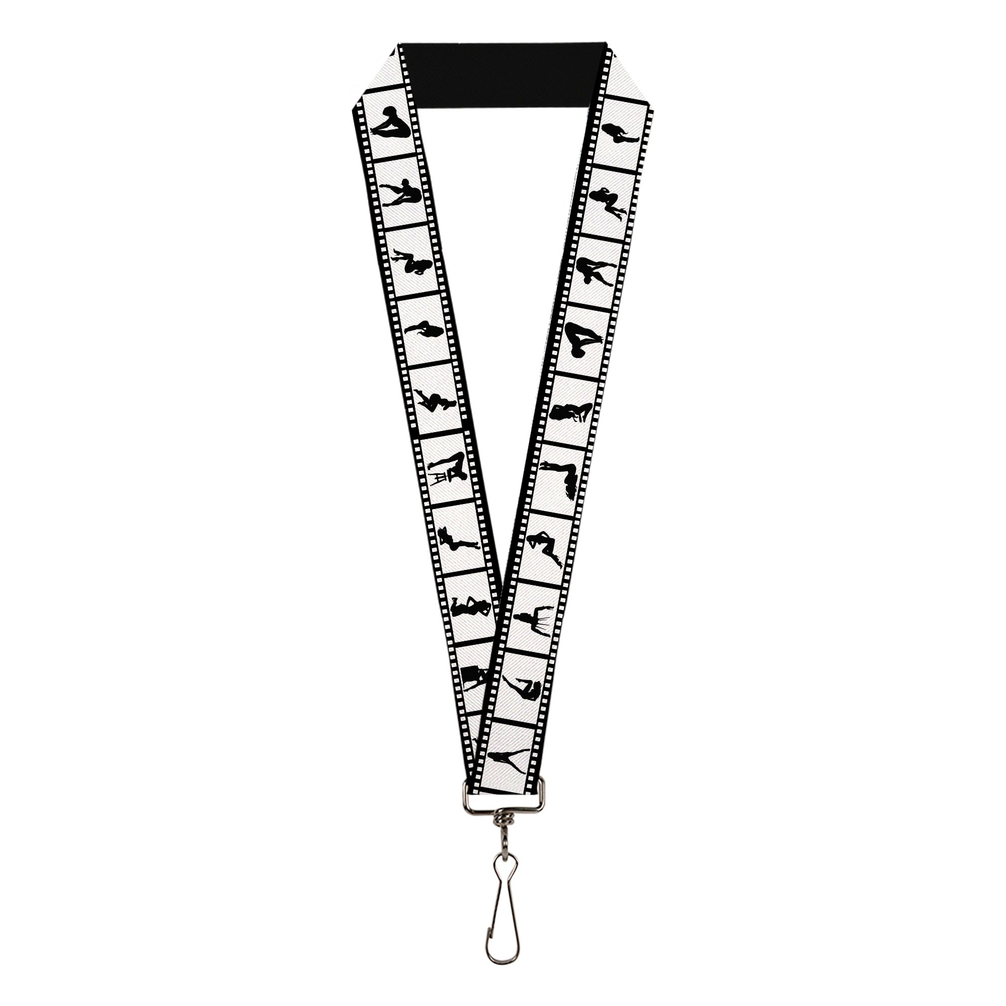 Lanyard - 1.0" - Girls Posing Film Strip White Black Lanyards Buckle-Down