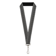 Lanyard - 1.0" - Geometric5 Grays Black White Lanyards Buckle-Down