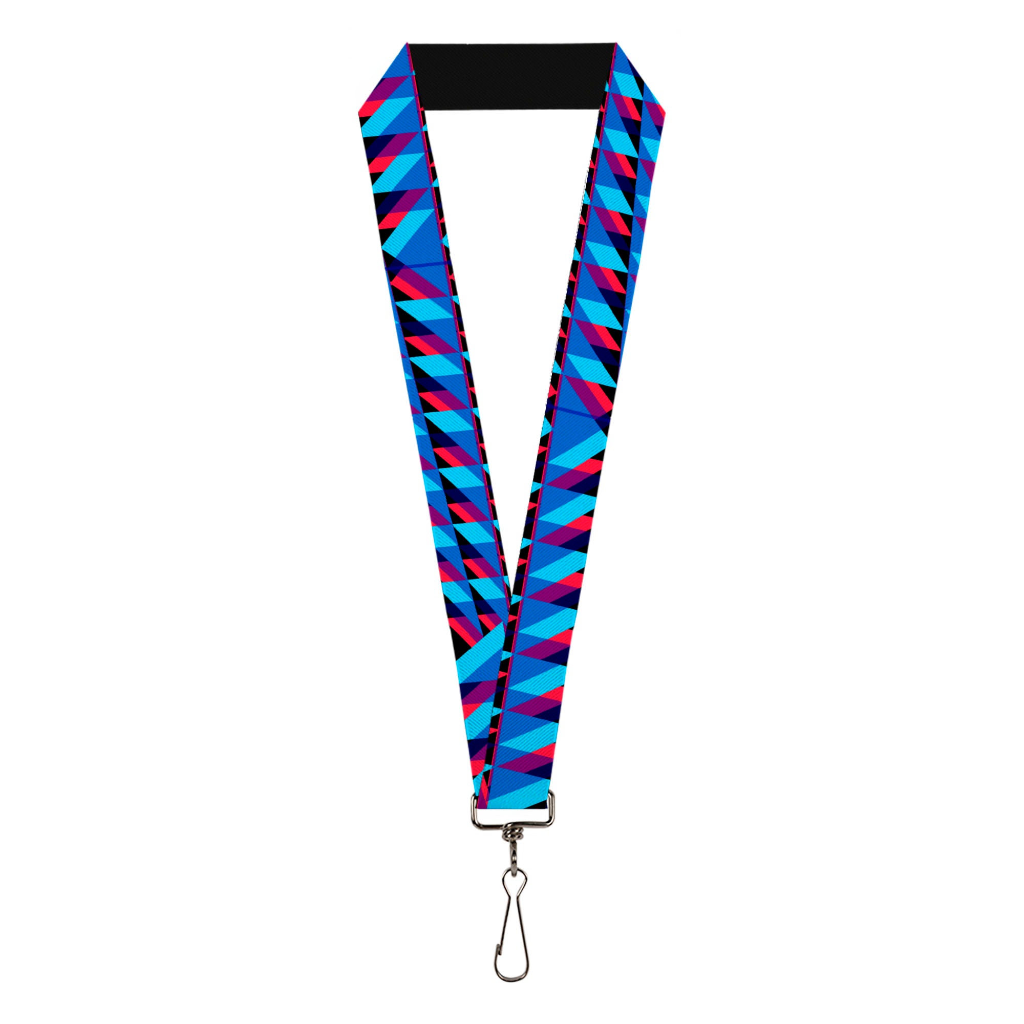 Lanyard - 1.0" - Geometric Peaks Blues Purple Red Lanyards Buckle-Down