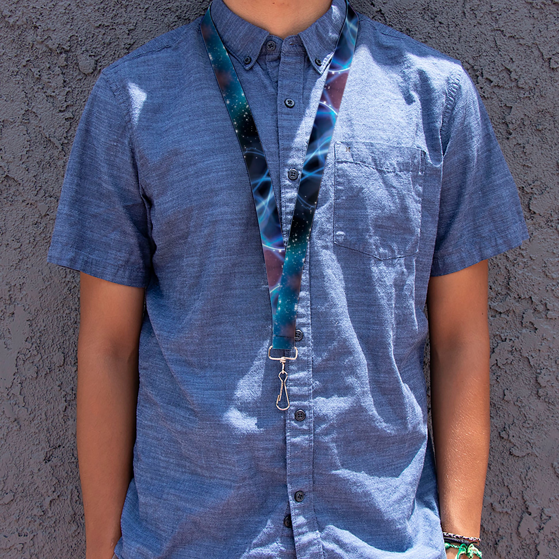 Lanyard - 1.0" - Galaxy Swirl Shining Stars Lanyards Buckle-Down