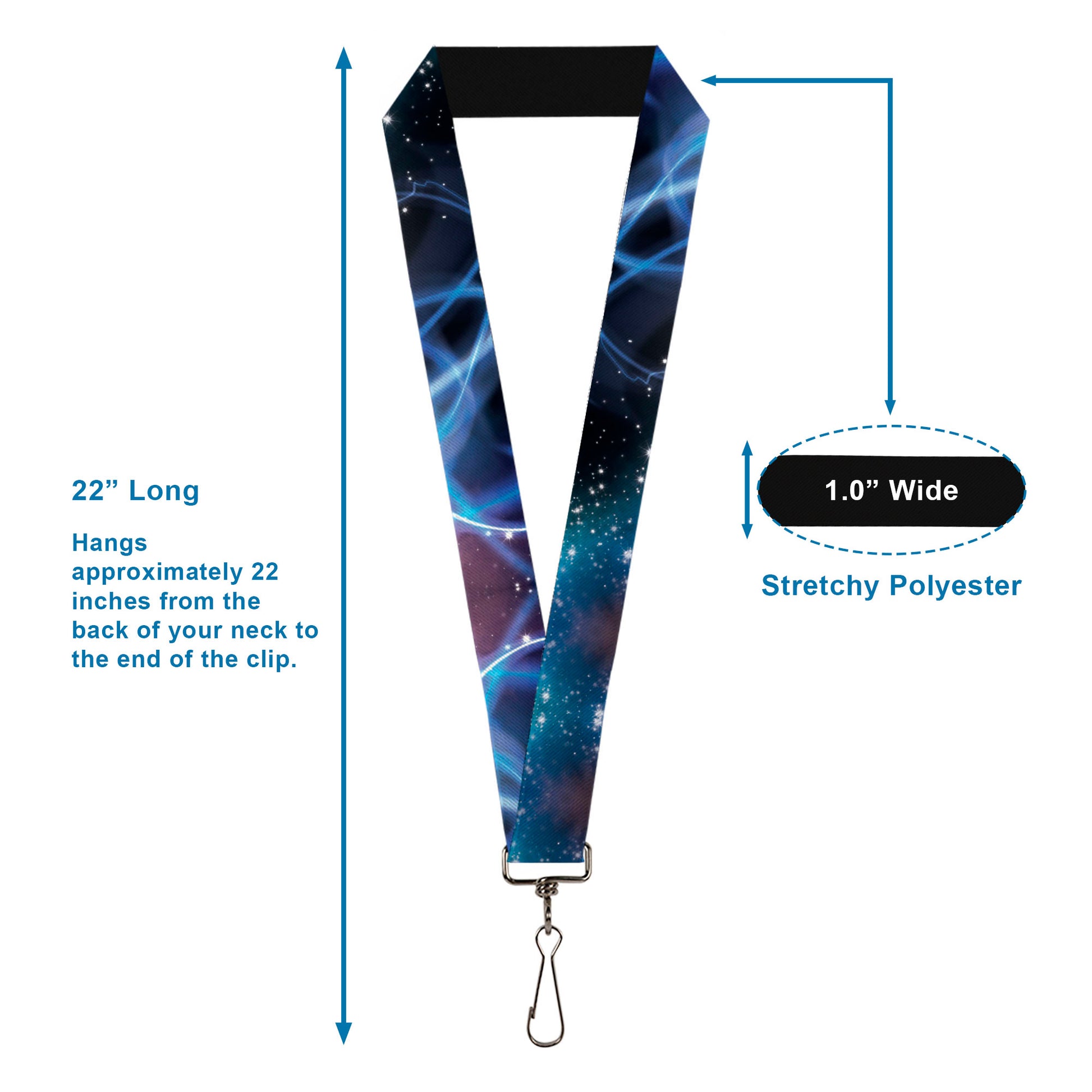 Lanyard - 1.0" - Galaxy Swirl Shining Stars Lanyards Buckle-Down